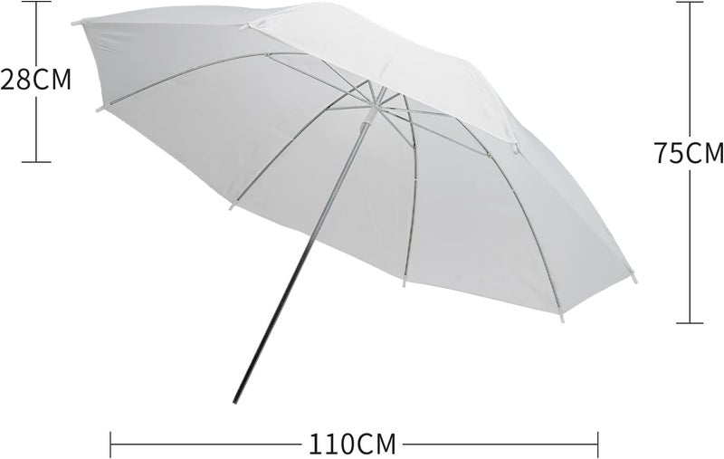 soonpho 2 Pack Photography Umbrella Lighting Kit, 2 * 43inch Translucent White Soft Umbrella for Studio/Outdoor Photo and Video Lighting Accessories (2 Pack (2X 43 White)) - Image 4